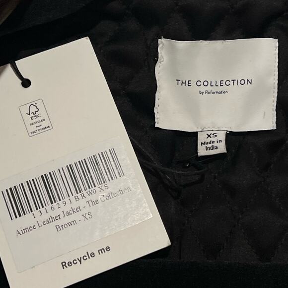 NEW NWT Reformation The Collection Aimee Leather Jacket - Picture 11 of 14